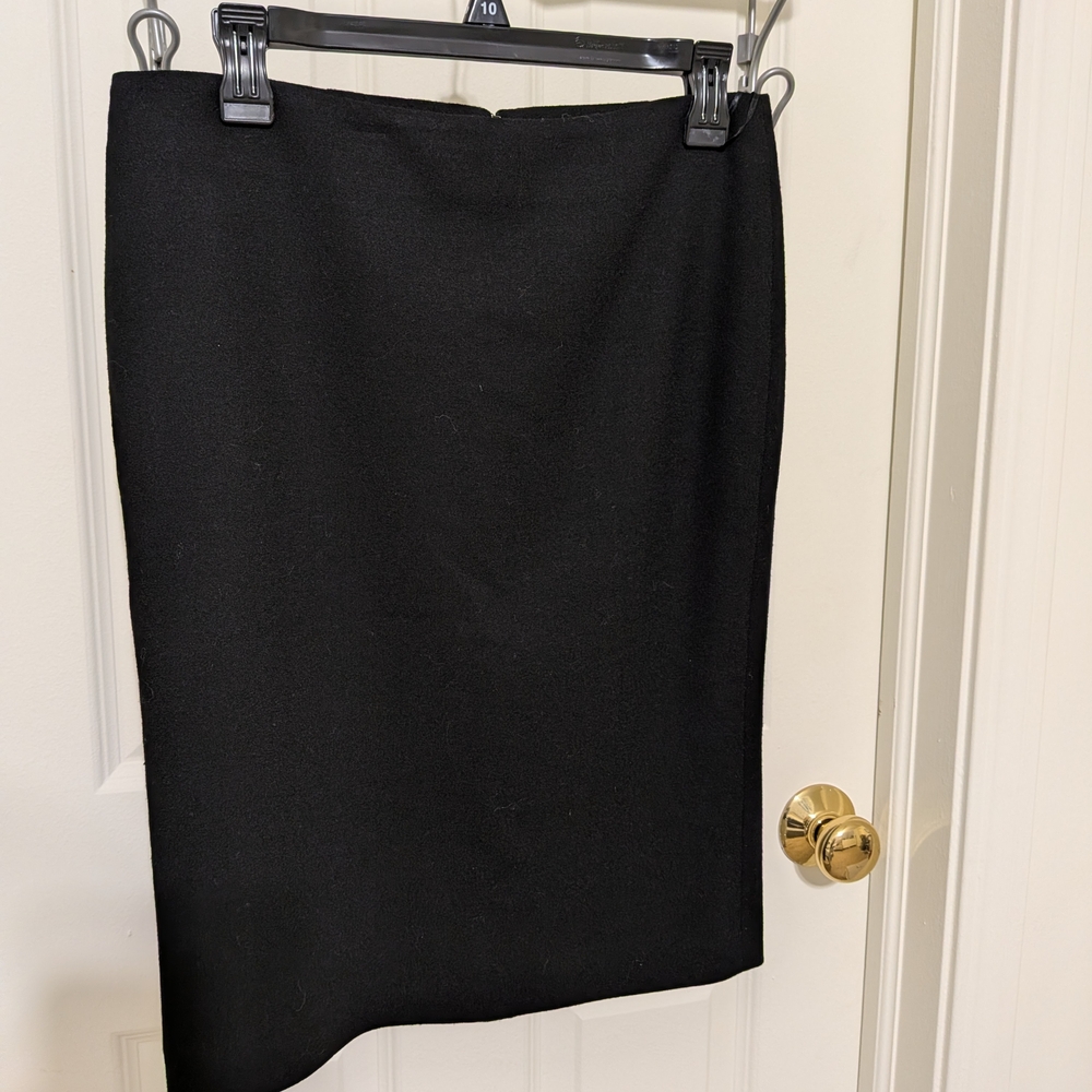Alexander McQueen Black 100% Virgin Wool‎ Pencil Skirt IT 42 Made in Italy